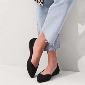 Rothy’s Ballet Flat Black Pointed Toe Black Size 7W